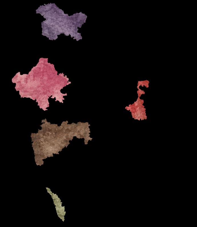 Illustrated map of India