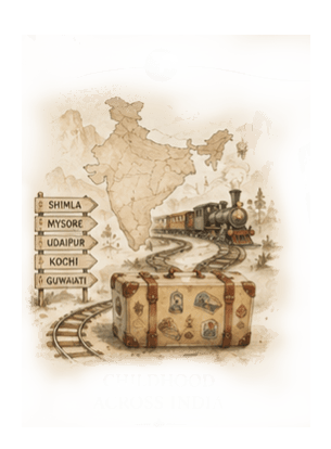 Vintage train journey across India